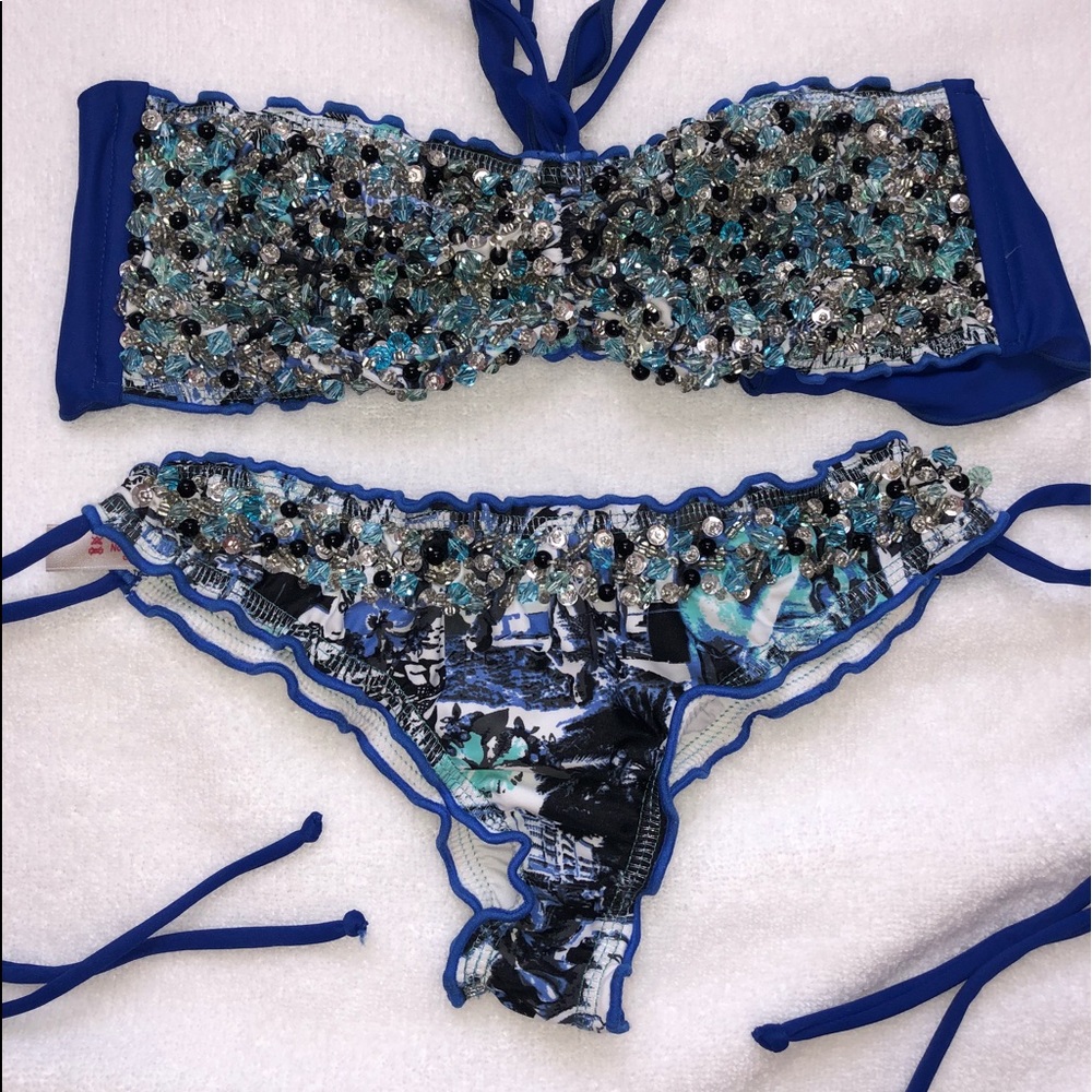 Colombian bandeau tie top and bottom swim wear